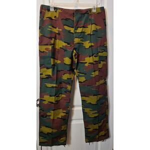 Vintage Authentic Belgian Army Jigsaw ripstop Field Pants Camo Military XL/L